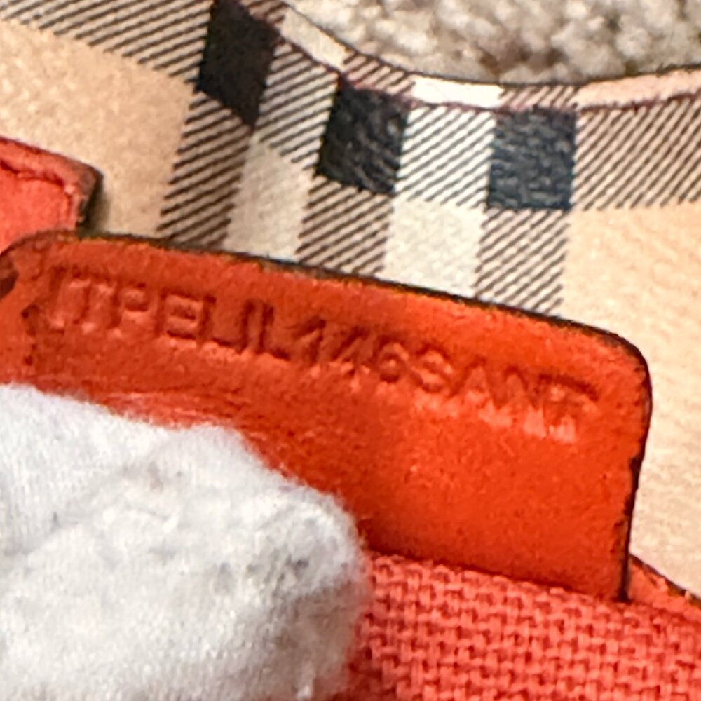 Burberry Orange Leather Haymarket Check Coated Canvas Canterbury Tote Bag - Picture 15 of 16